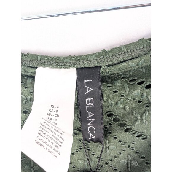 La Blanca Swim Womens 4 Olive Saltwater Sands High-Waist Bottoms NWT - Picture 8 of 9